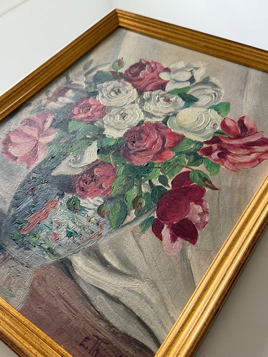 Roses in Chinoiserie Vase
