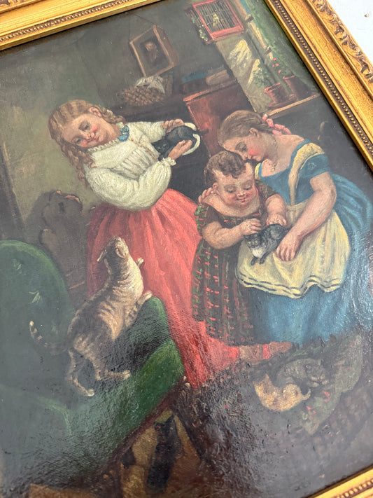 Children with Kittens