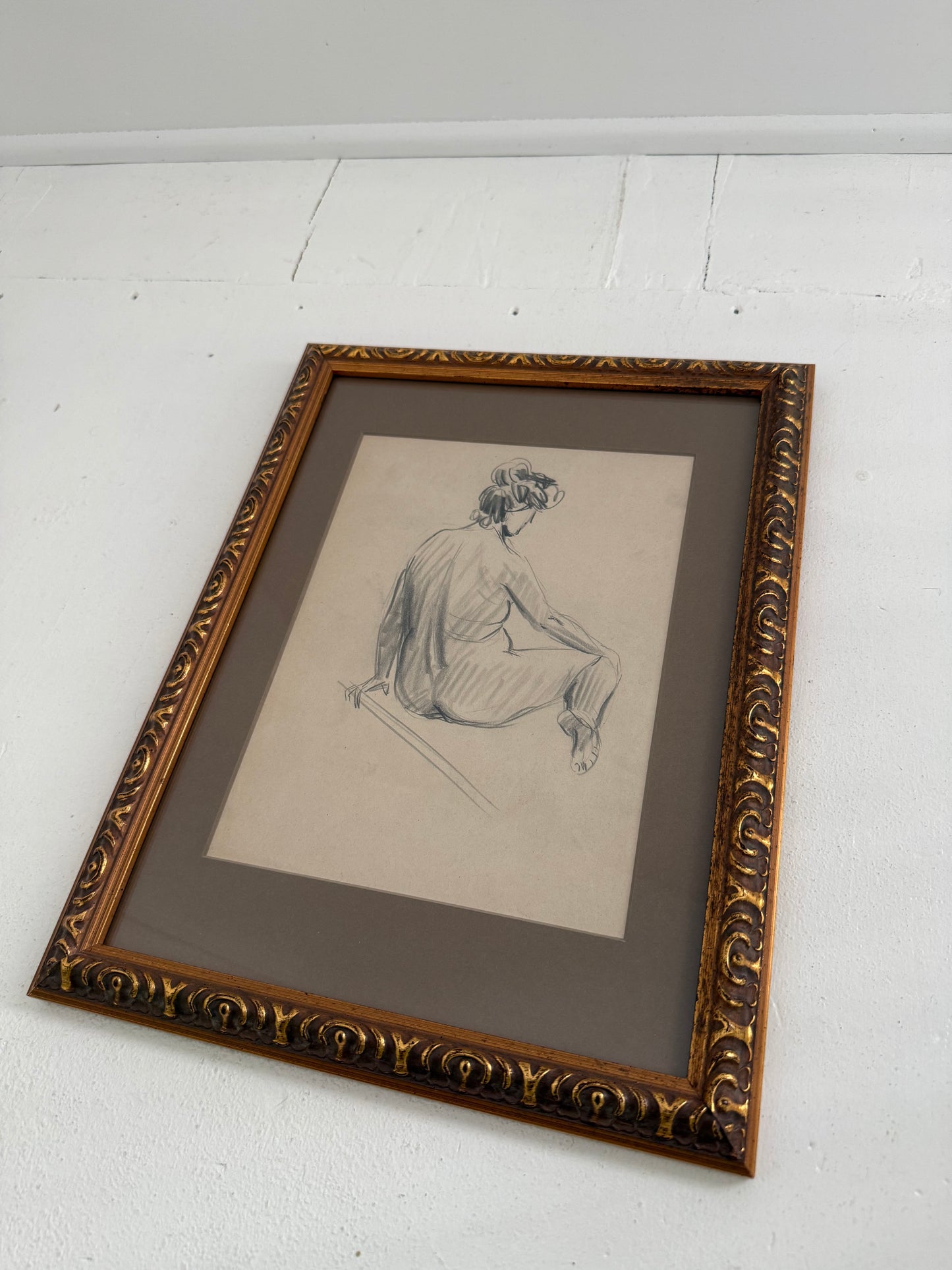 Seated Nude Charcoal Sketch