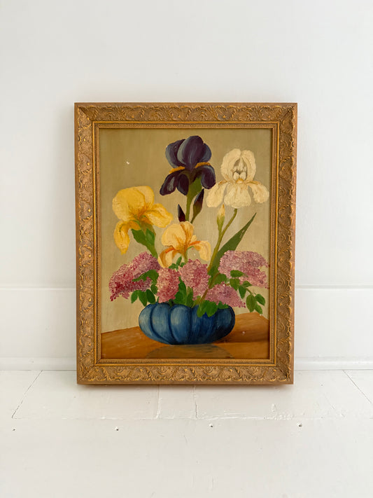Iris and Lilac Still Life
