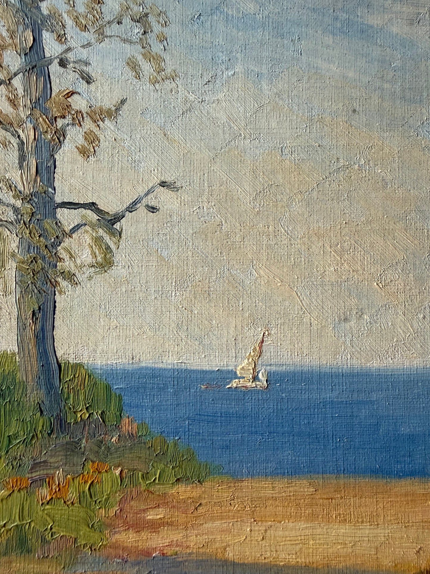 Impressionist Sailboat Scene