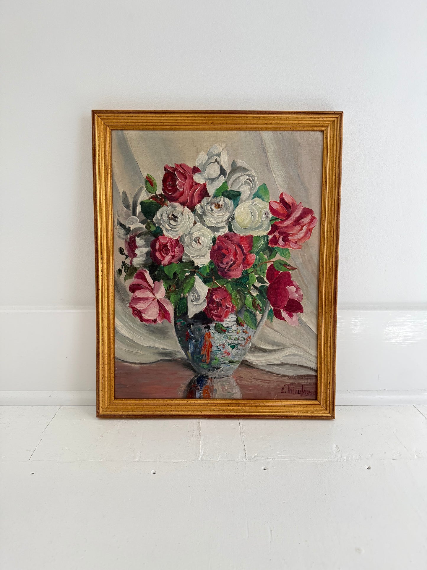 Roses in Chinoiserie Vase