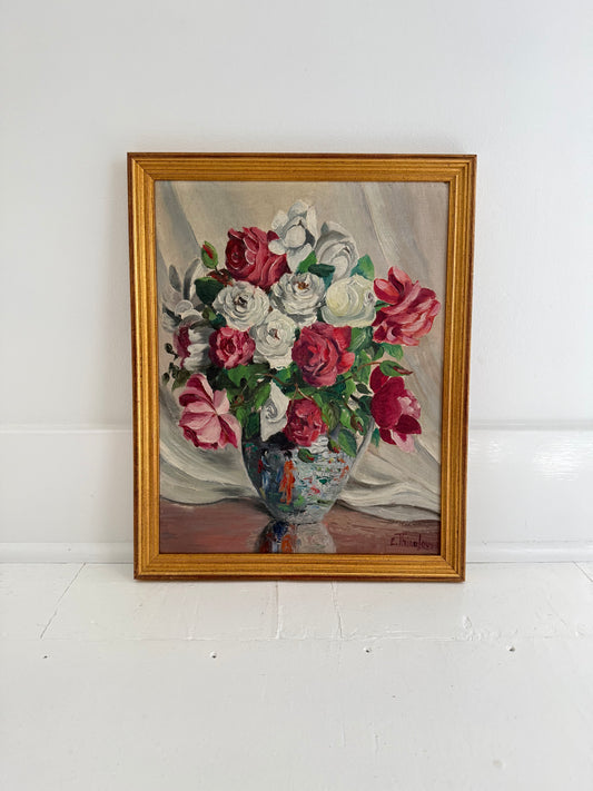 Roses in Chinoiserie Vase