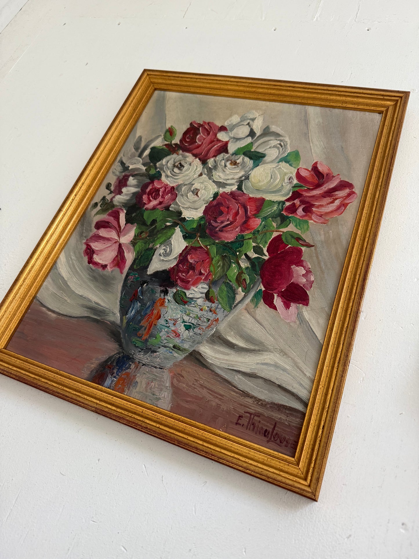 Roses in Chinoiserie Vase