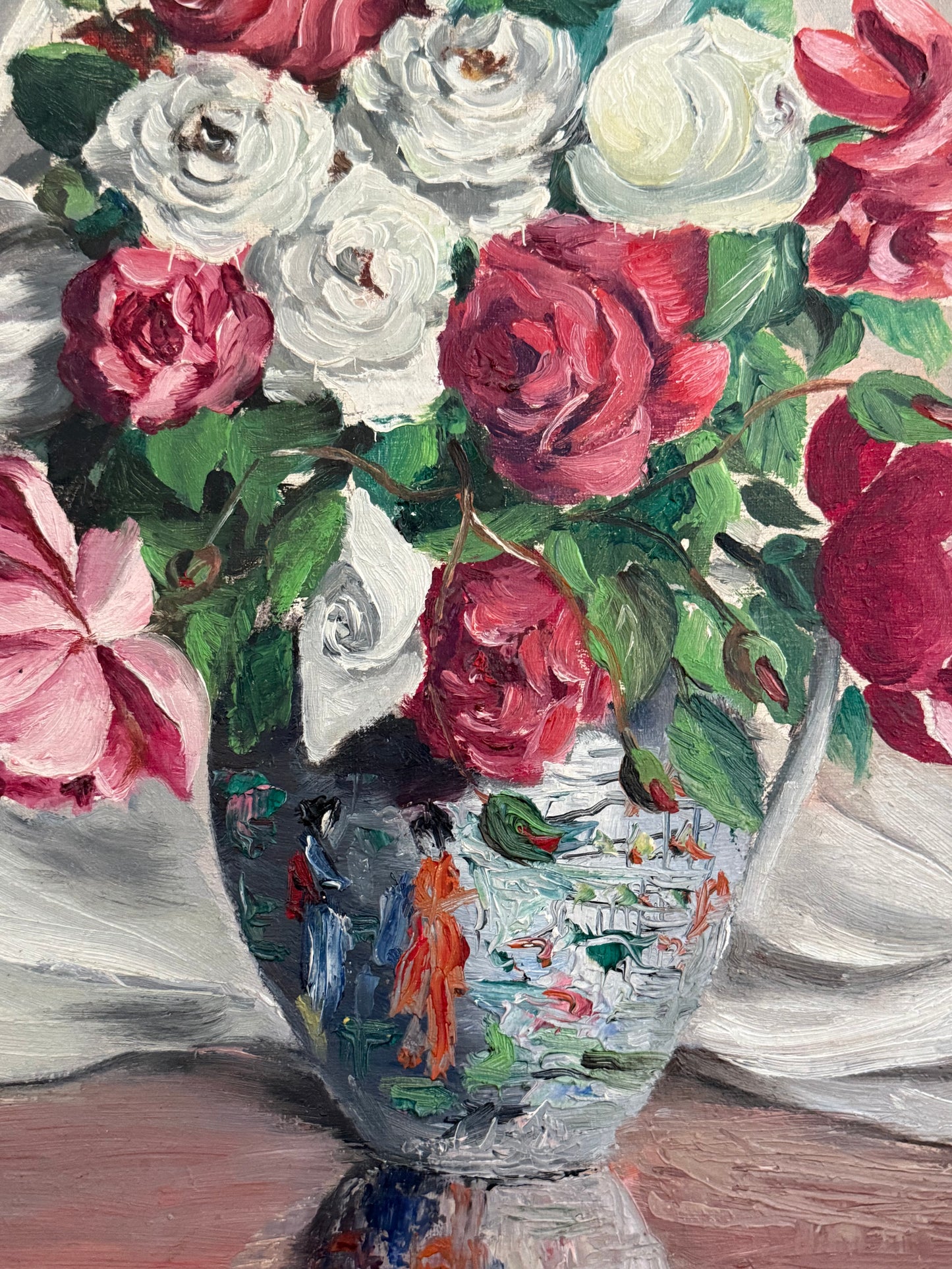 Roses in Chinoiserie Vase