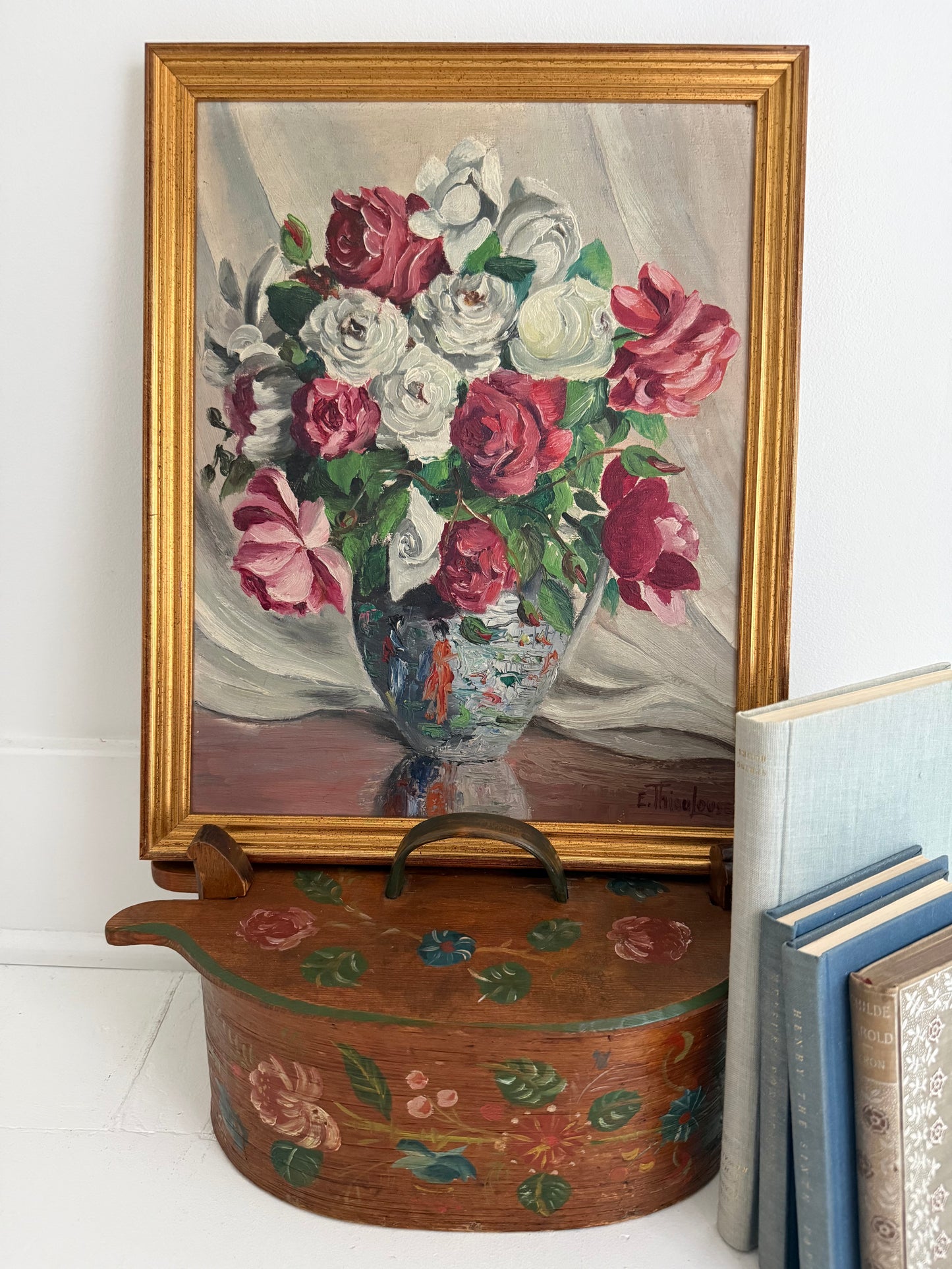 Roses in Chinoiserie Vase